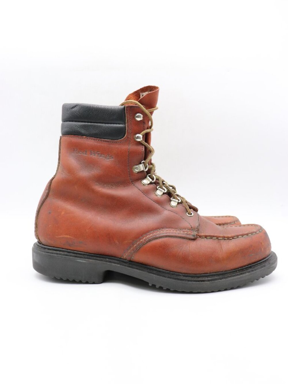 Red Wing 404 Moc Toe Men’s Size 10 D Brown Burgundy Leather Work Boot USA